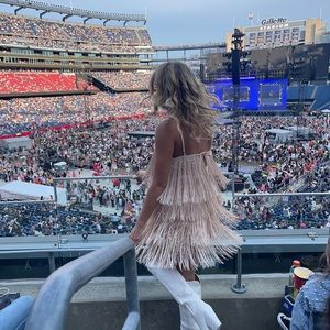 Lulu’s Get In The Groove sequin fringe dress